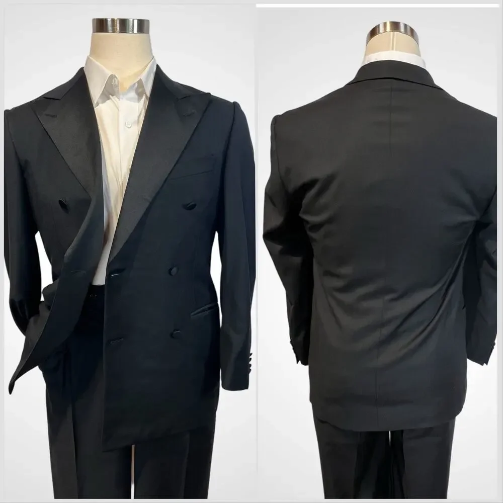 Ermenegildo Zegna Tuxedo 38R 30x30 Black Double Breasted Super 100